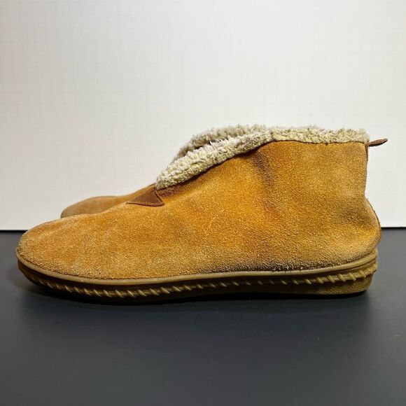 Womens FOOT WARMERS by Laguna Tan Fur Lined Slip On Shoes / Size 7 - Picture 4 of 9